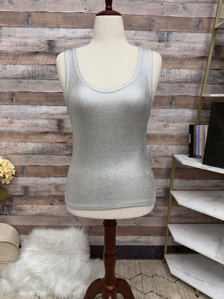 Zara Silver Metallic Tank