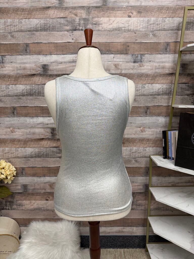 Zara Silver Metallic Tank