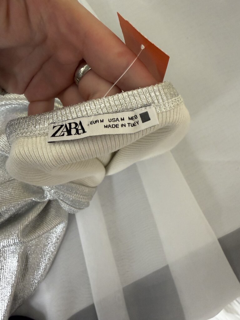 Zara Silver Metallic Tank