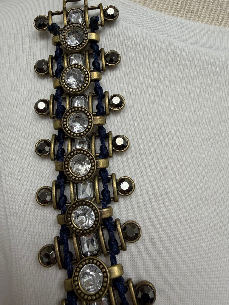 No Brand/J Crew ? Vintage Statement Belt/Necklace Bronze & Navy Rope