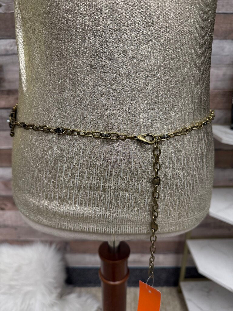 No Brand/J Crew ? Vintage Statement Belt/Necklace Bronze & Navy Rope