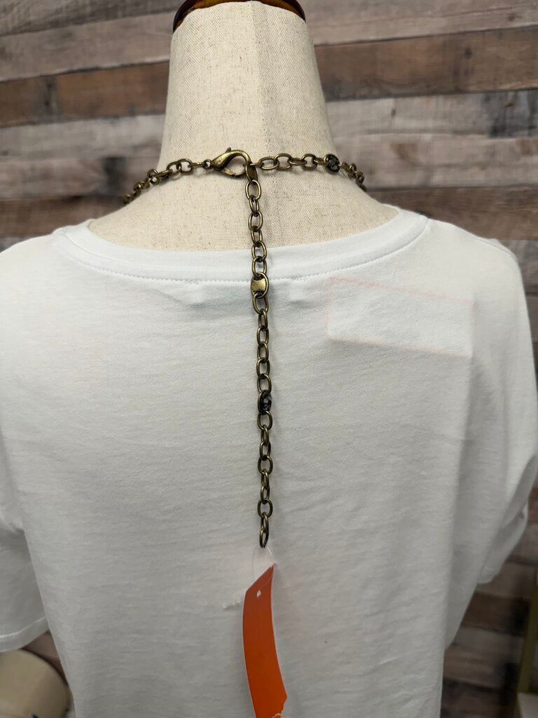 No Brand/J Crew ? Vintage Statement Belt/Necklace Bronze & Navy Rope