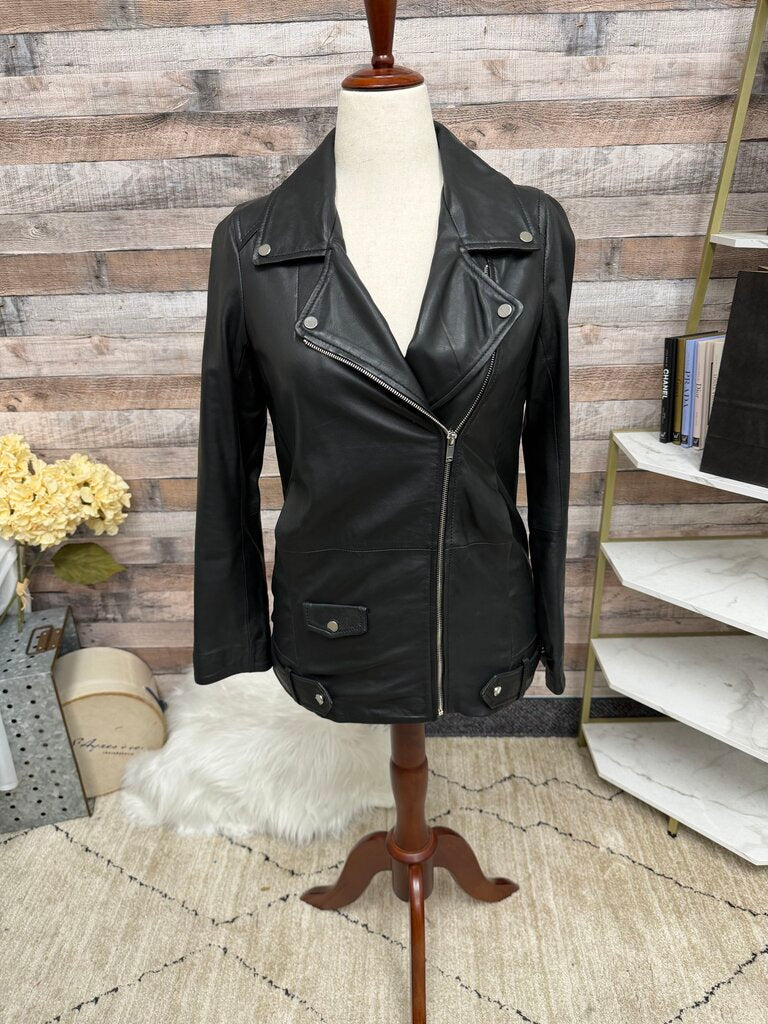 Zara Black Faux Leather Moto Jacket