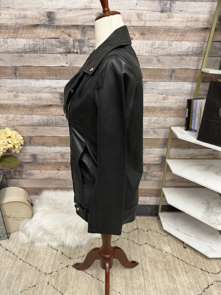 Zara Black Faux Leather Moto Jacket