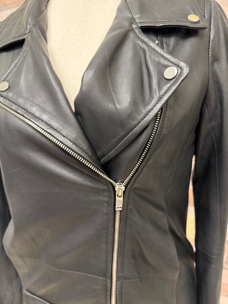 Zara Black Faux Leather Moto Jacket