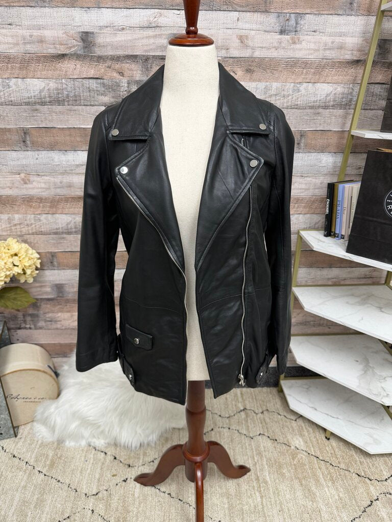 Zara Black Faux Leather Moto Jacket