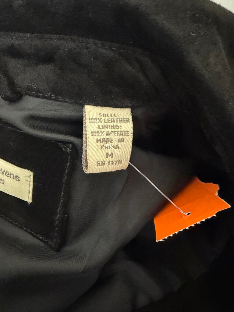 Valerie Stevens Black Suede Button Front Jacket