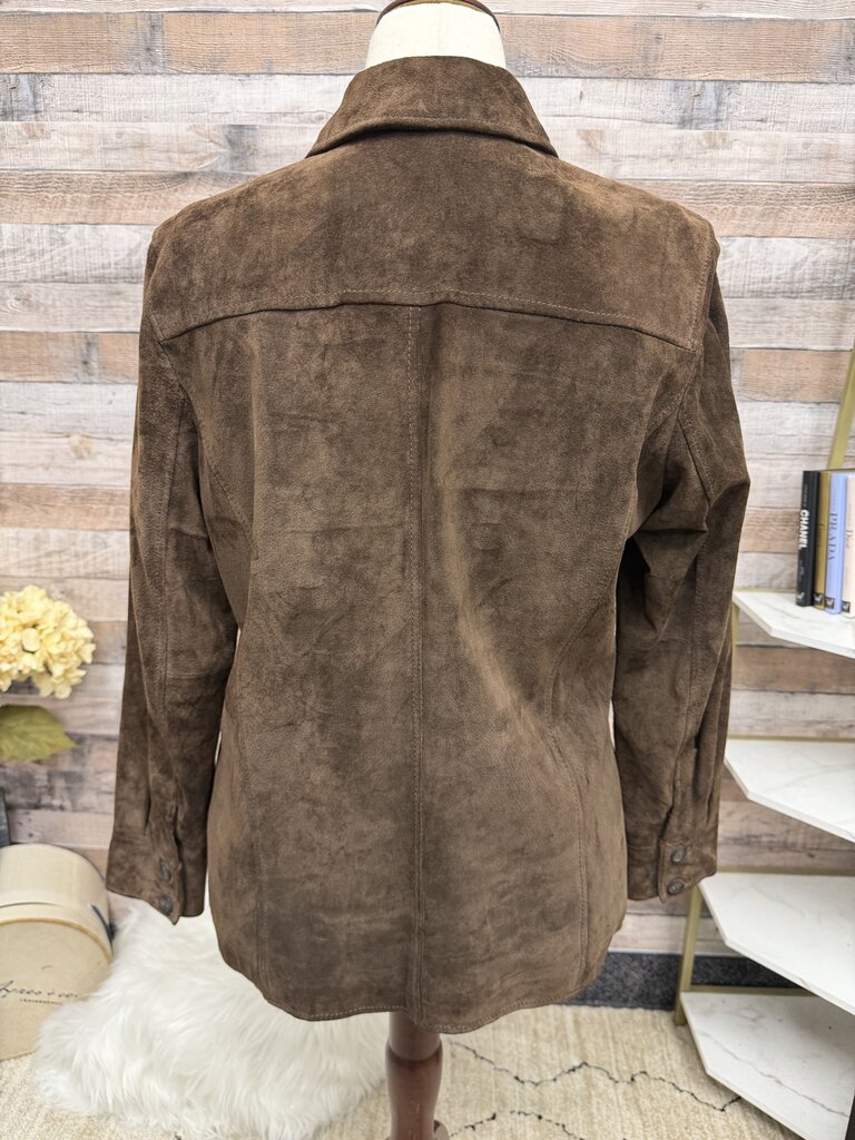 Valerie Stevens Brown Suede Button Front Jacket