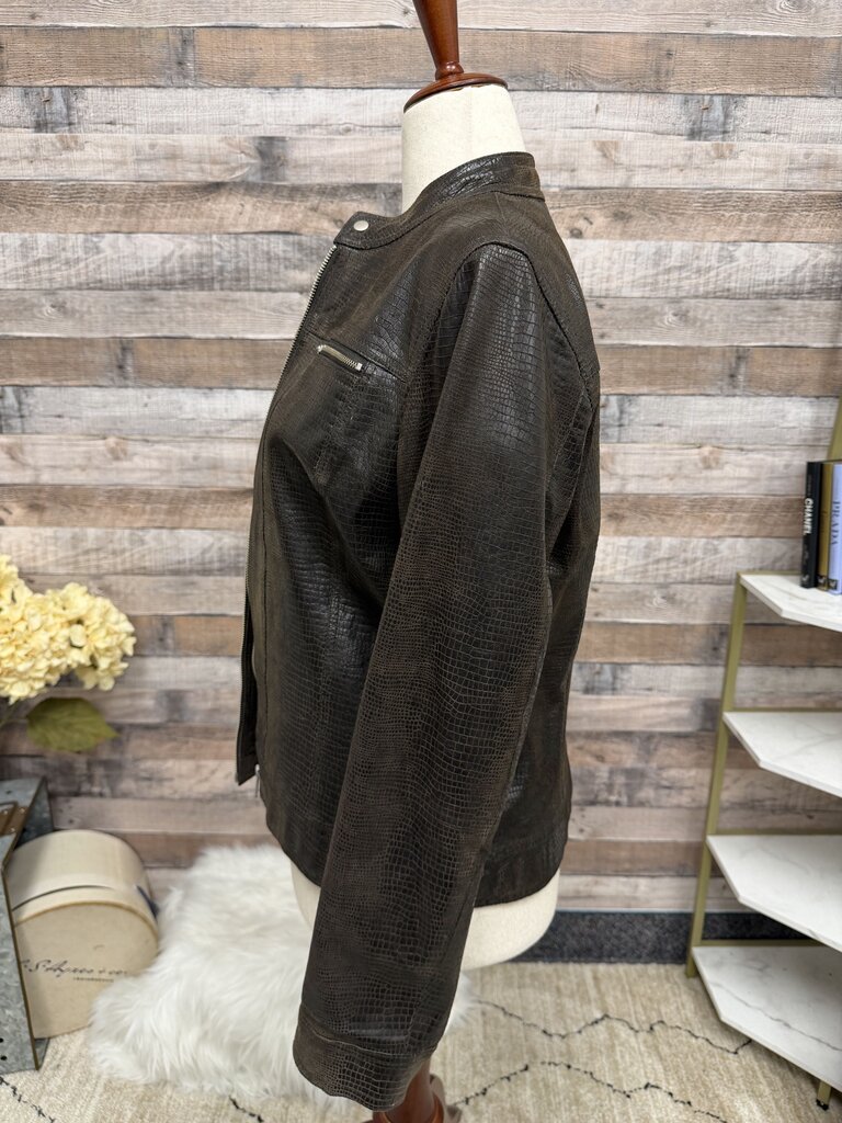 Vintage I.E. Textured Brown Leather Jacket