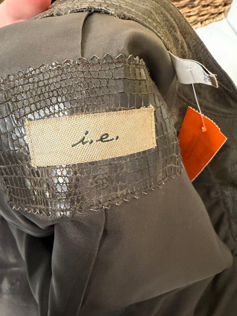 Vintage I.E. Textured Brown Leather Jacket