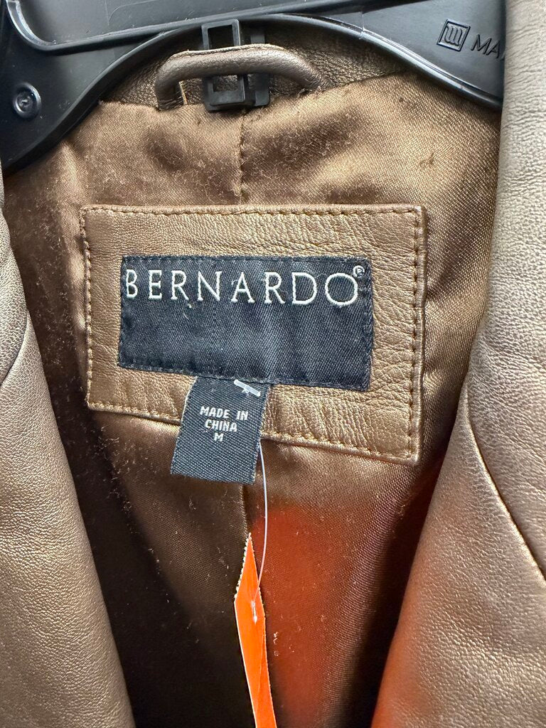 Bernardo Bronze Leather Single Button Blazer