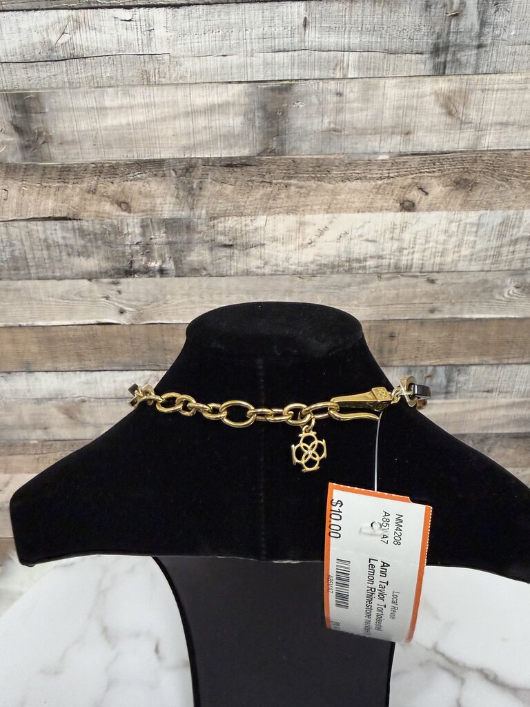 Ann Taylor Tortoiseshell Lemon Rhinestone necklace