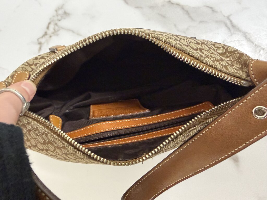 Coach Signature Brown mini shoulder bag