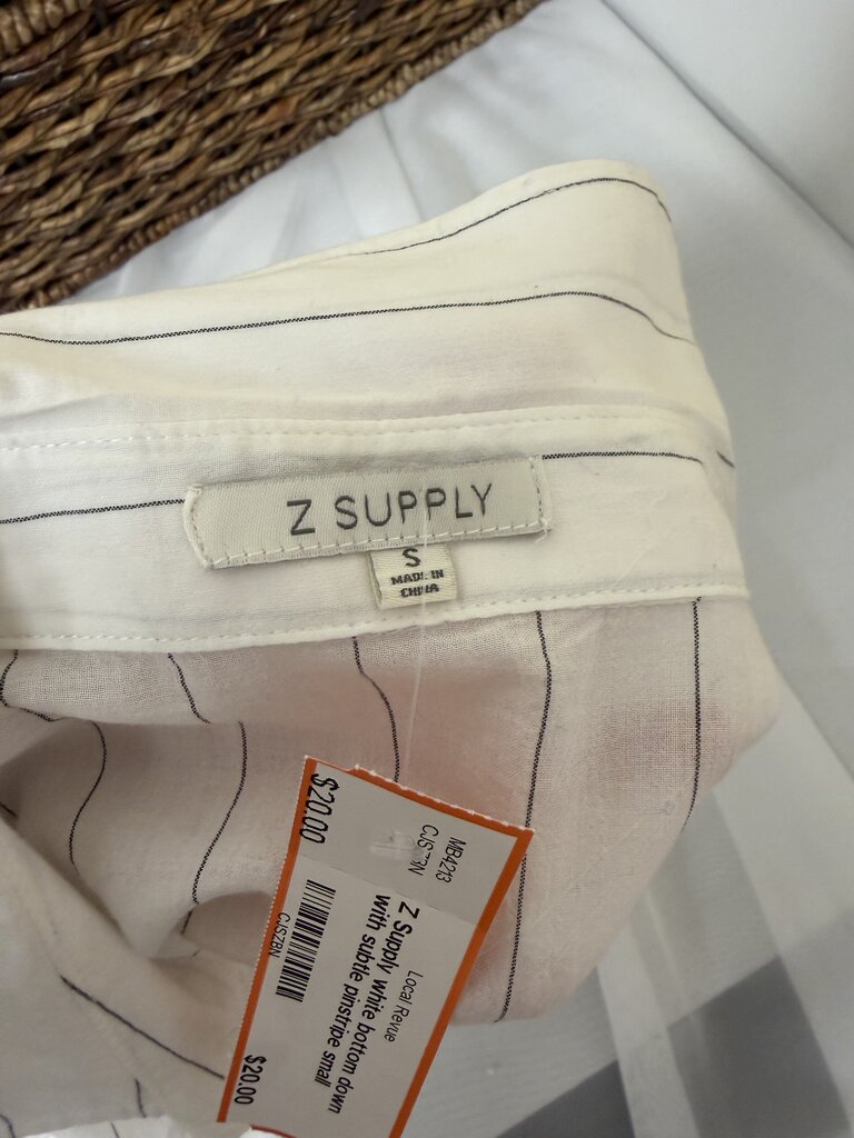 Z Supply white bottom down with subtle pinstripe