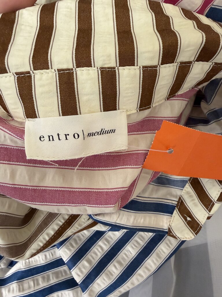 Entro multicolor striped button up blouse