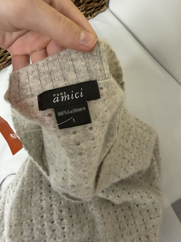 Amici grey with hole cashmere sweater