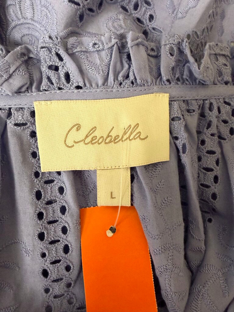 Cleobella purple cotton eyelet embroidered blouse