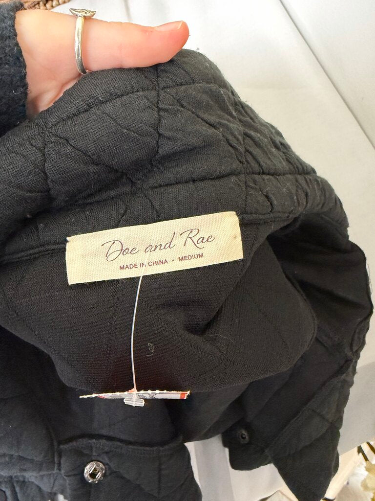 Doe and Rae black cropped quilted vest