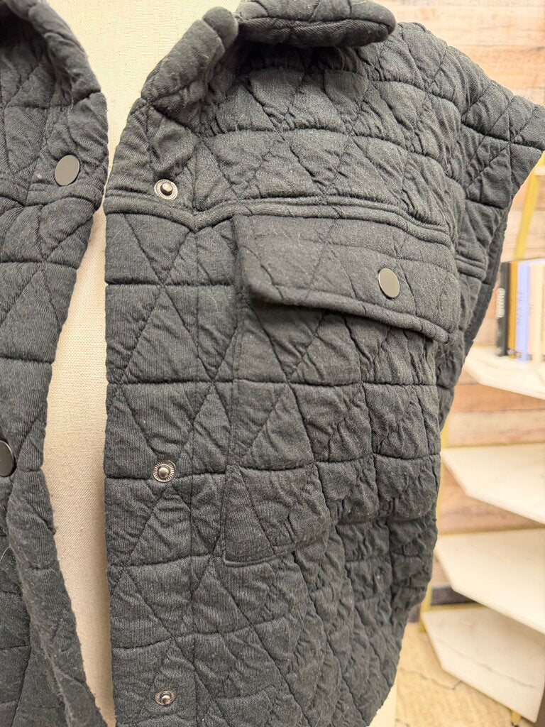 Doe and Rae black cropped quilted vest