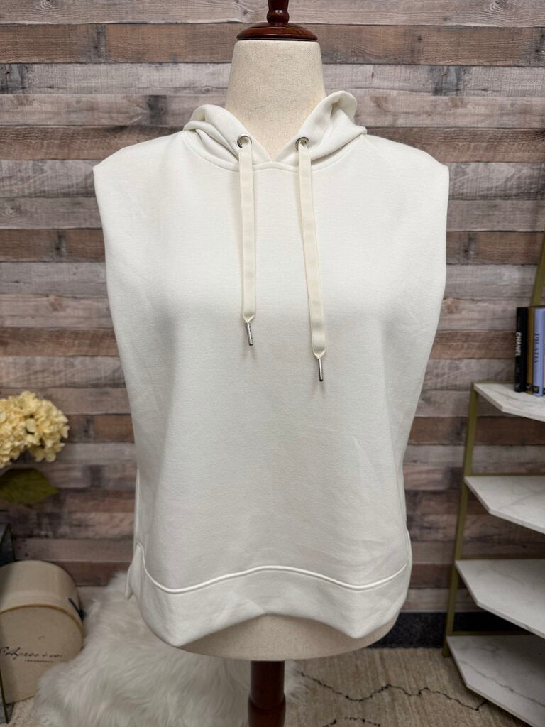 Spanx cream sleeveless w/ hoodie