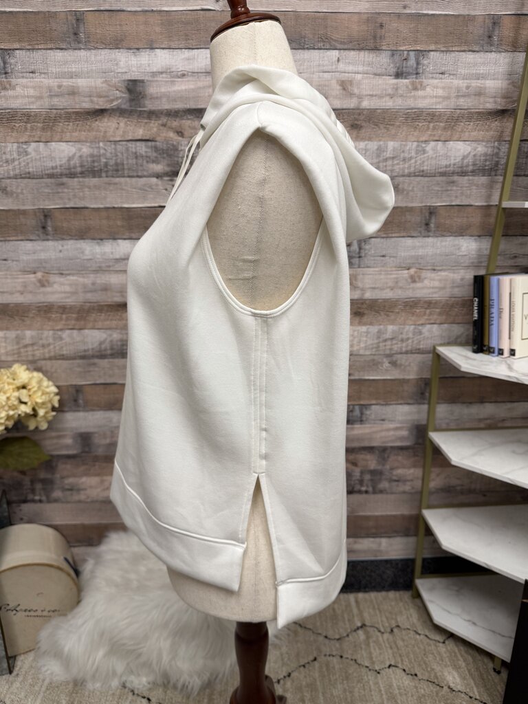 Spanx cream sleeveless w/ hoodie