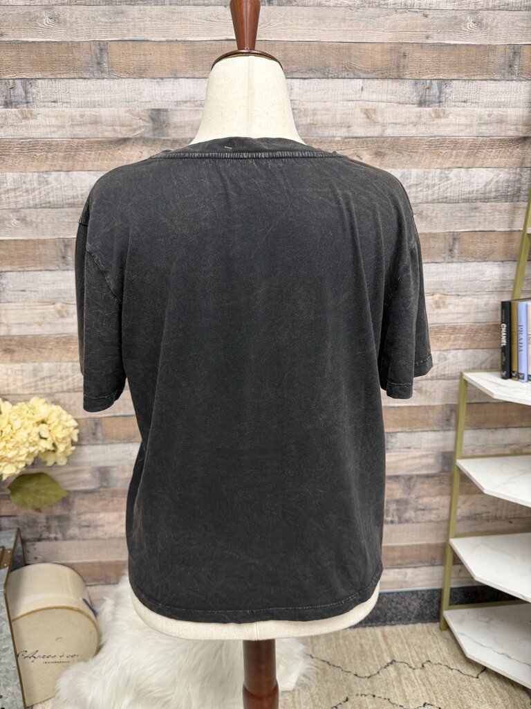 HRT&LUV black cow skull graphic t shirt