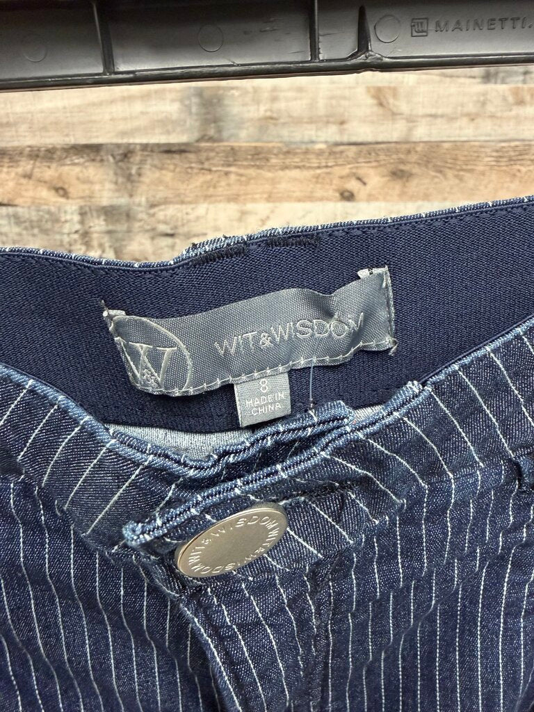 Wit & Wisdom navy with pinstripe wide leg trouser