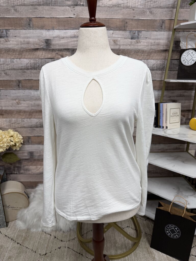 Nation LTD white keyhole long sleeve tee