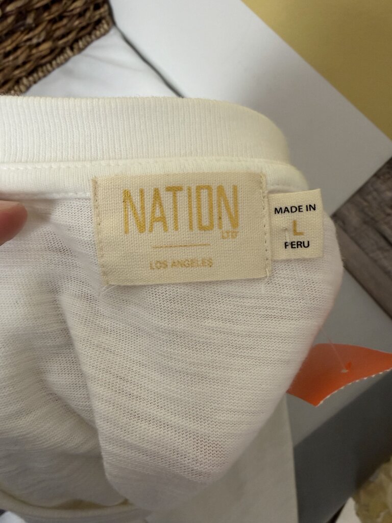 Nation LTD white keyhole long sleeve tee