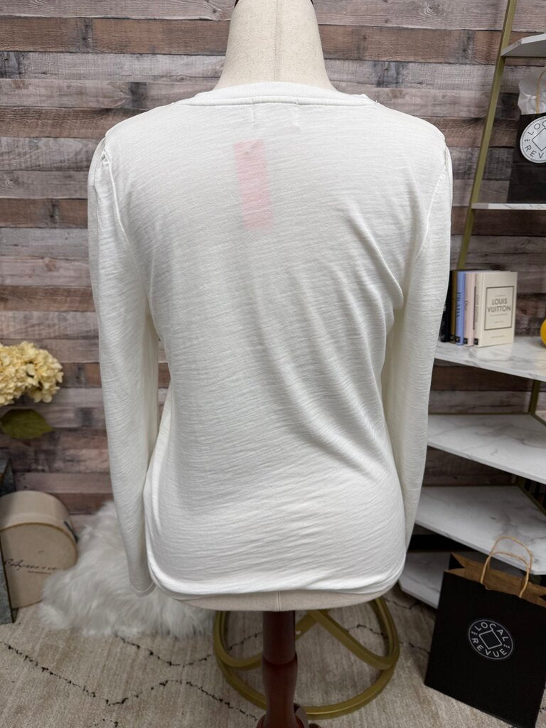Nation LTD white keyhole long sleeve tee