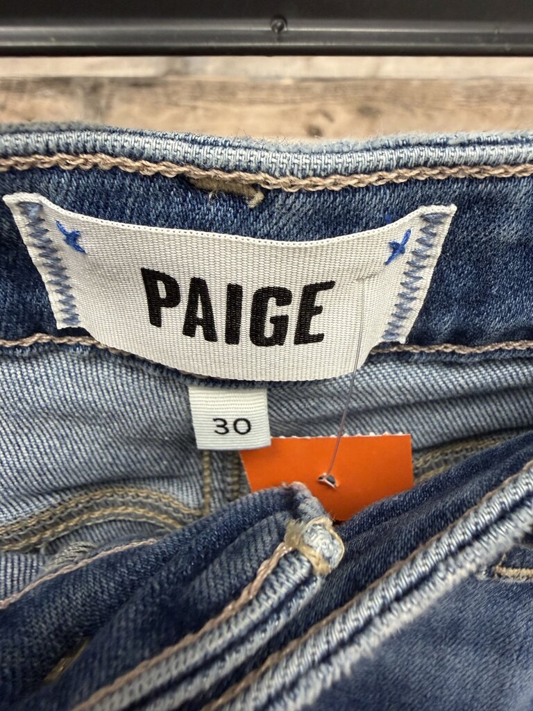 Paige Straight Leg Lt Wash Raw Hem Denim