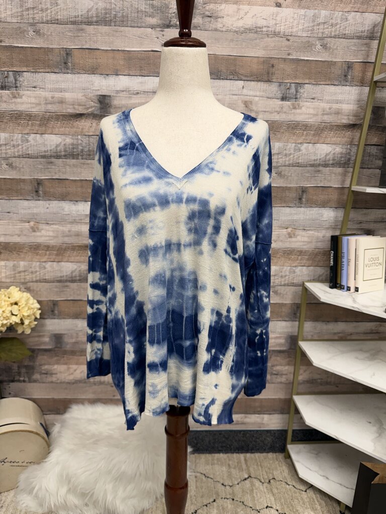 Zolcuouture Collection Blue Long Sleeve Tie-Dye