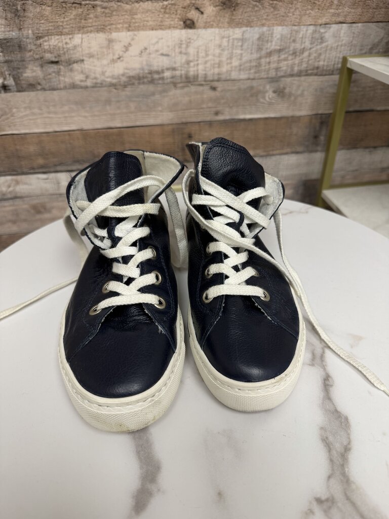 Paul Green Navy Blue Leather High-Top Sneakers