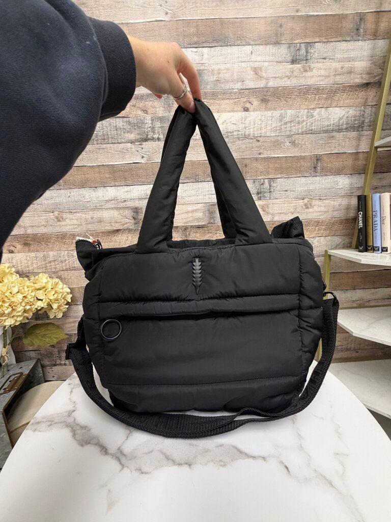 Thacker Black Nylon Puffer Shoulder Bag