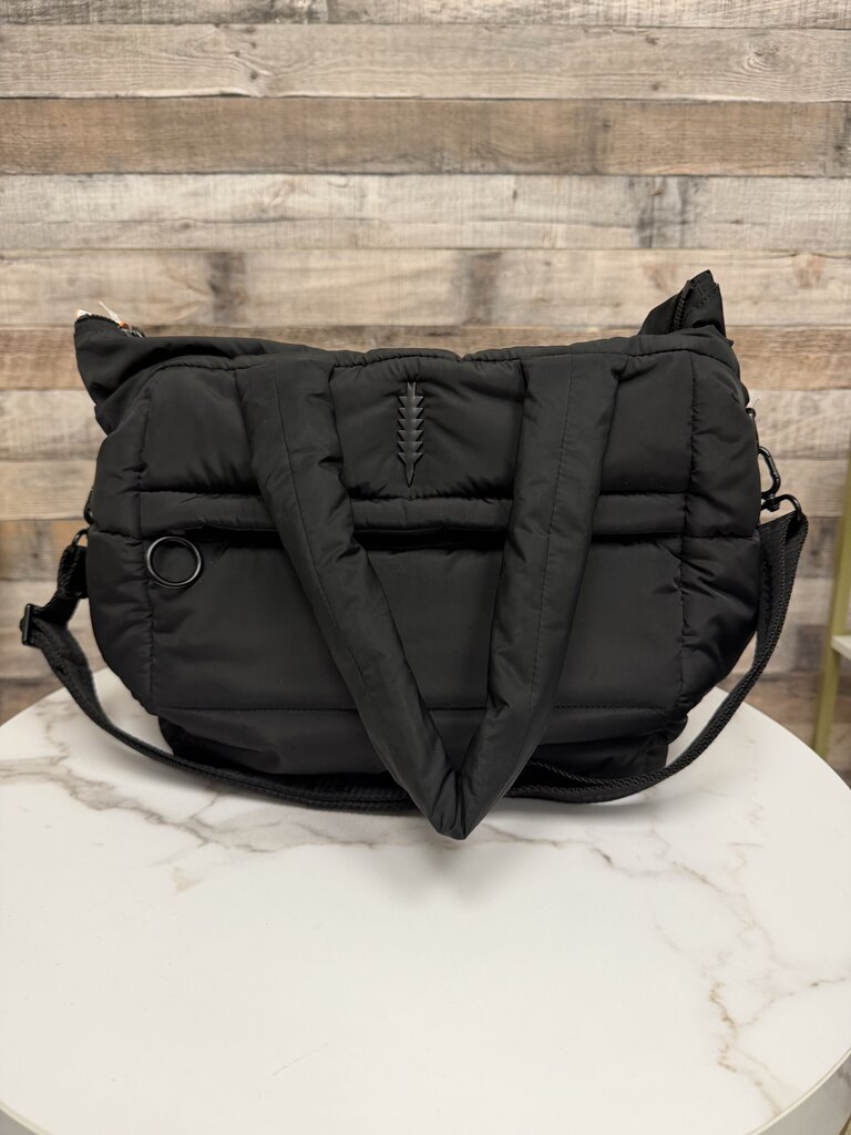 Thacker Black Nylon Puffer Shoulder Bag