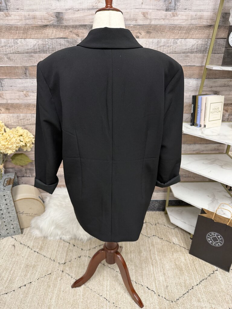 Open Edit Black Open Front Blazer XL