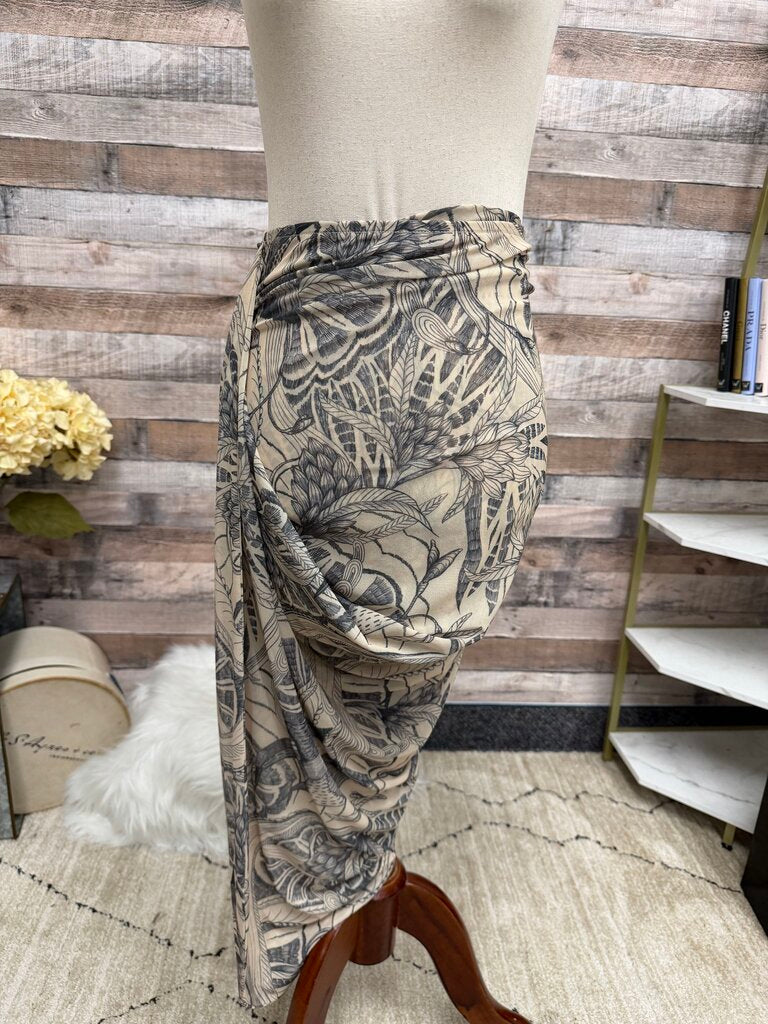 H&M Edition NWT Draped Beige Mesh Skirt