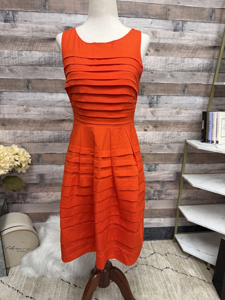 Eva Franco for Anthropologie Orange Pleated Dress