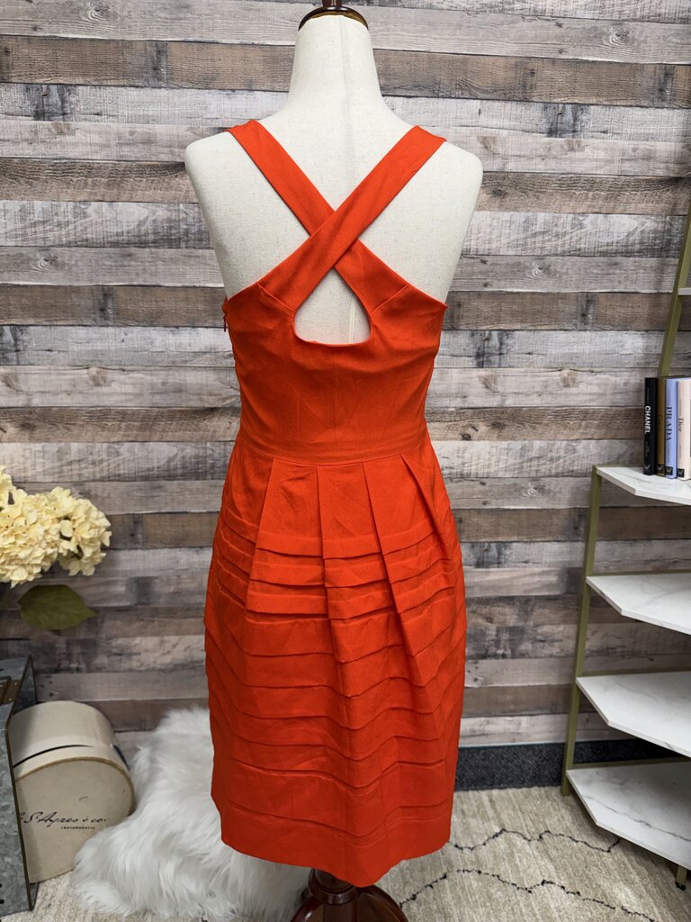 Eva Franco for Anthropologie Orange Pleated Dress