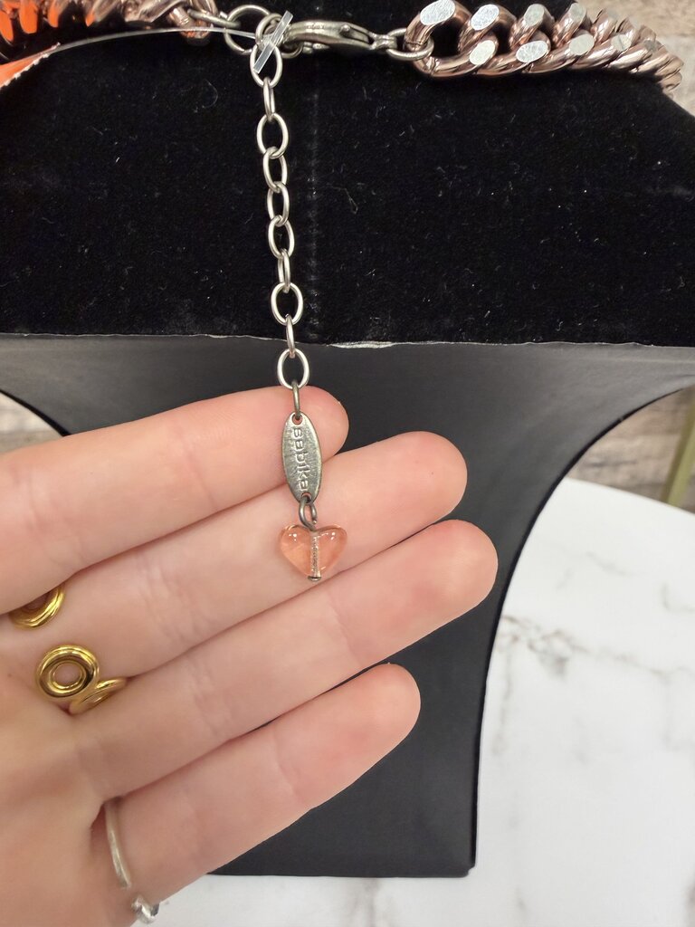 Sabika Rose Gold Large Chain Necklace w/ Charm