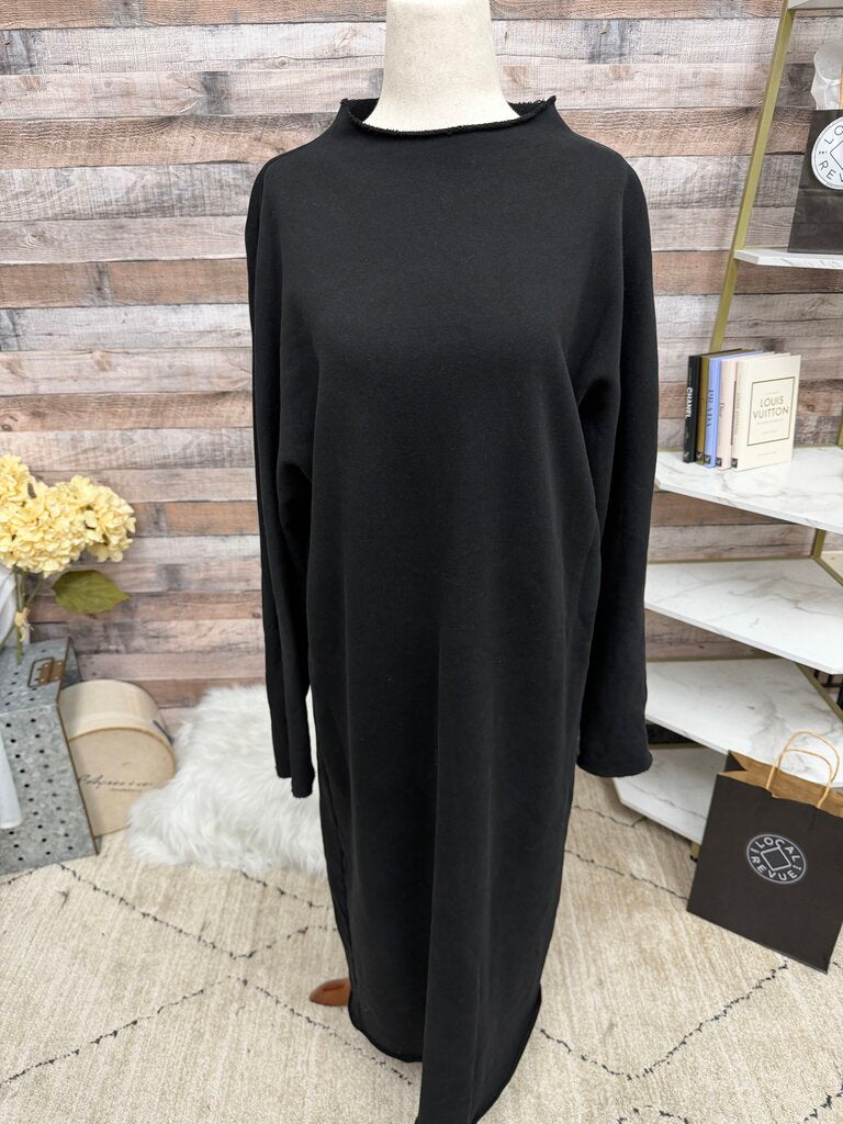 Frank & Eileen Black Sweatshirt Mock Neck Dress