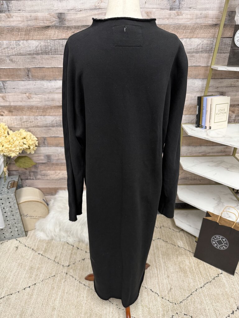 Frank & Eileen Black Sweatshirt Mock Neck Dress