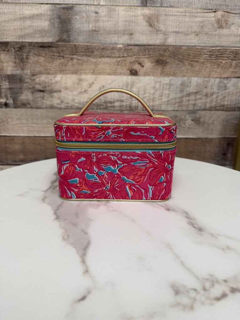 Lilly Pulitzer Nylon Cosmetic Train case /w Floral Pattern