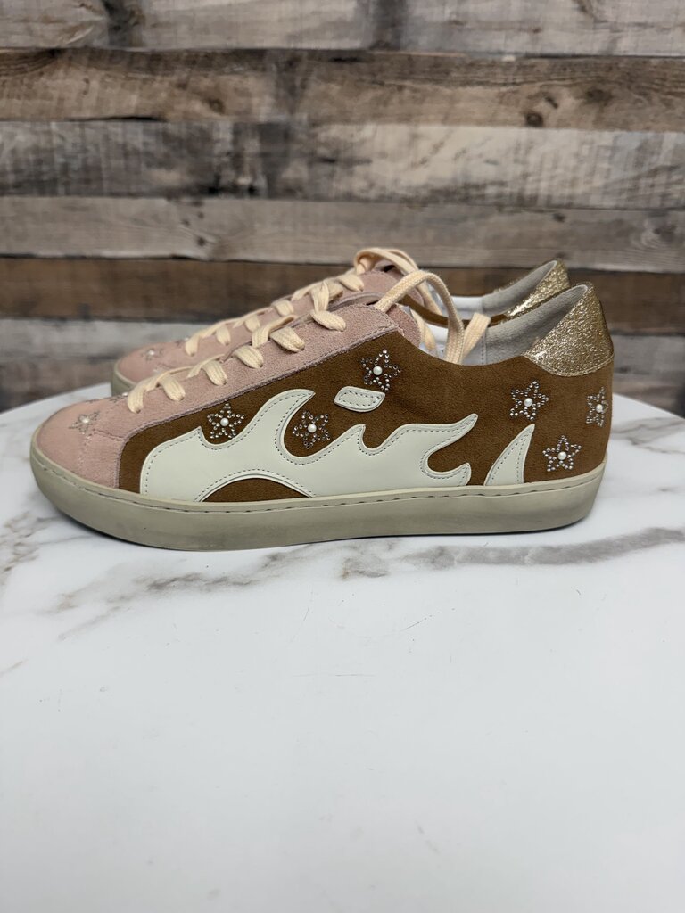 Bibi Lou Gamin Dopamine pink/tan w/ sparkly stars shoe size 40