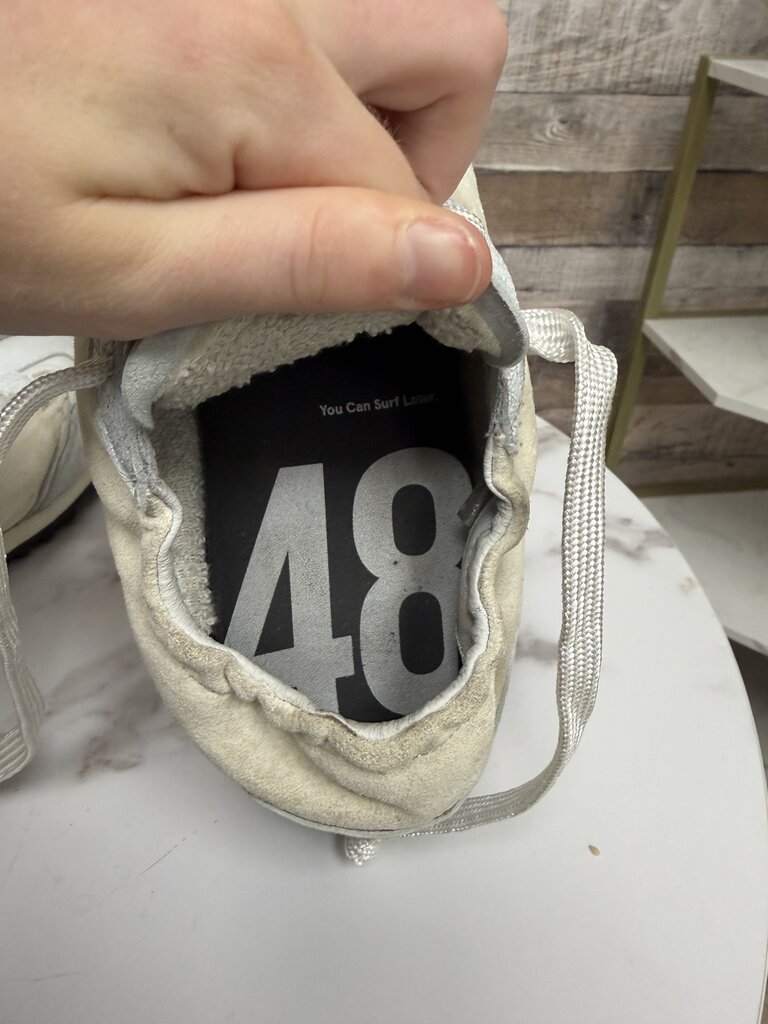 P448 cream leather/suede sneakers