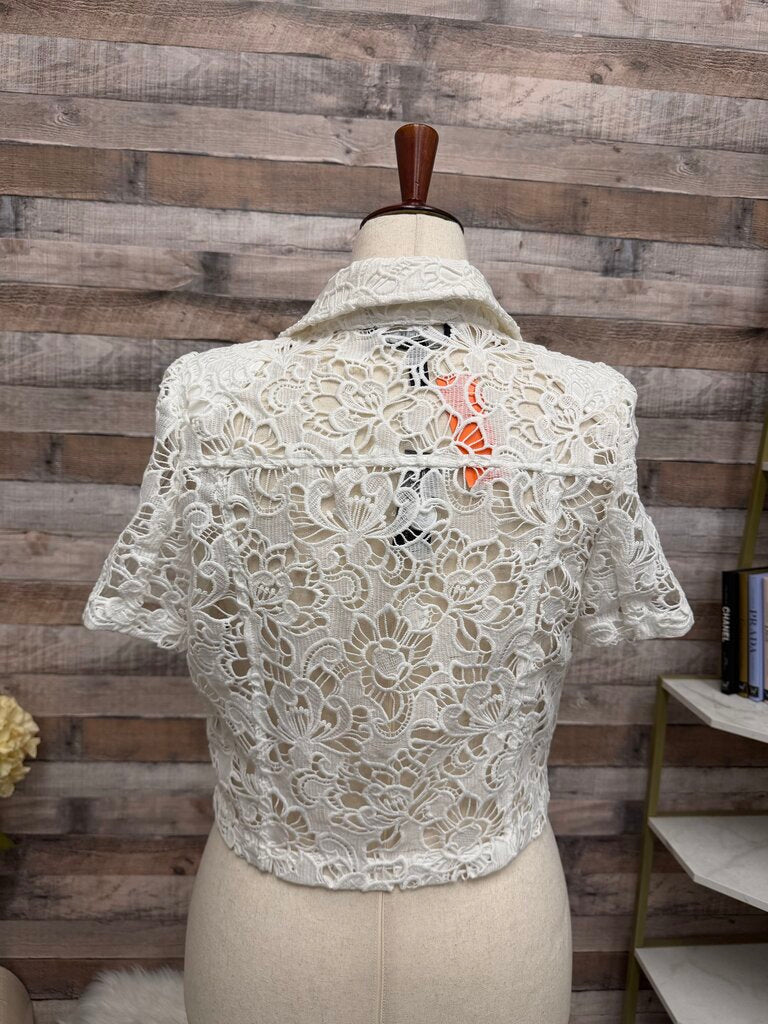 Black House/White Market short sleeve lace jacket NWT