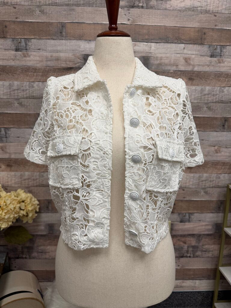 Black House/White Market short sleeve lace jacket NWT