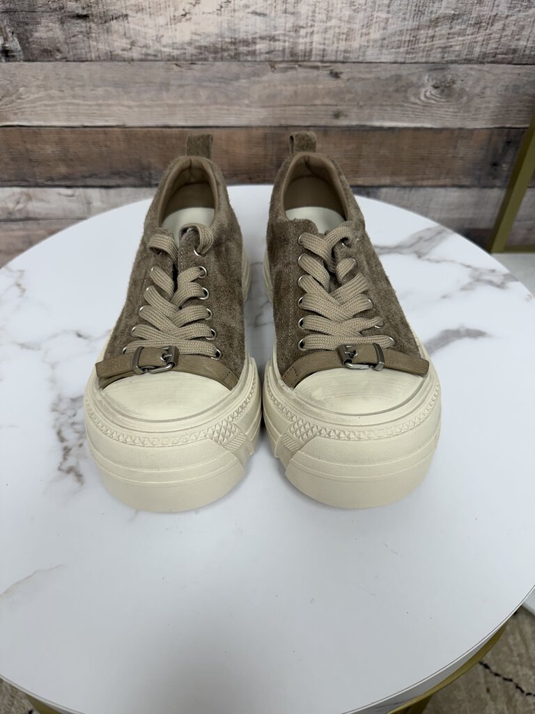 Lonza tan suede platform sneaker