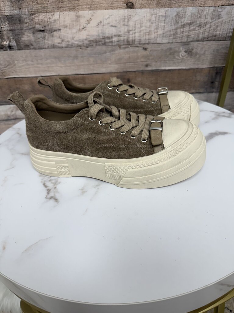 Lonza tan suede platform sneaker