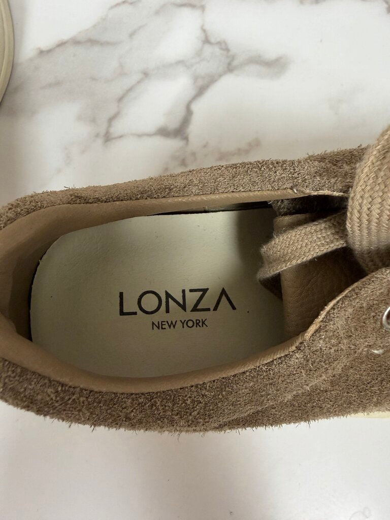 Lonza tan suede platform sneaker